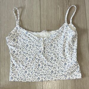 Floral Blue and White Women's Top